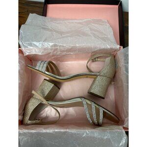Women's Nina Gold Sparkly Shoes Heels Pumps Size 9 M Party Wedding Formal